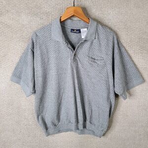 Vintage Puritan Shirt Mens Large Gray Polo Textured Short Sleeve Casual Golf